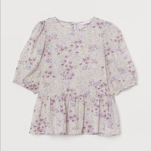 H&M floral peplum top